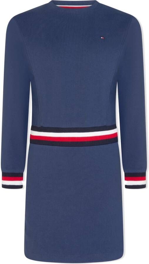 Tommy Hilfiger Junior Sweaterjurk met logostreep Blauw