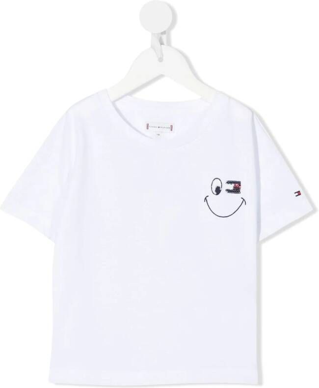 Tommy Hilfiger Junior T-shirt met geborduurd logo Wit
