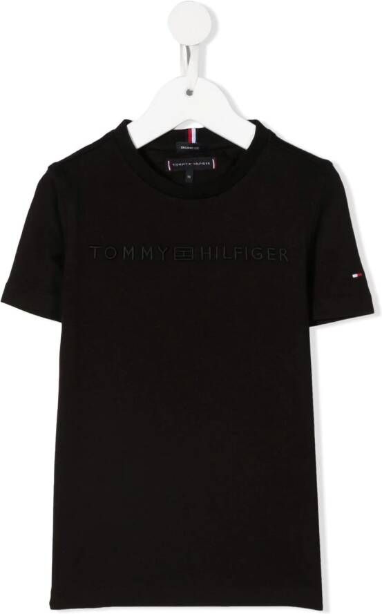 Tommy Hilfiger Junior T-shirt met geborduurd logo Zwart