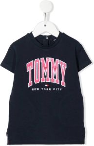 Tommy Hilfiger Junior T-shirtjurk met logoprint Blauw