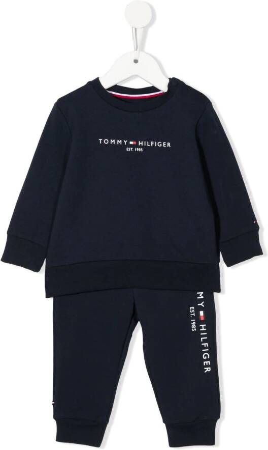 Tommy Hilfiger Junior Trainingspak met logoprint Blauw