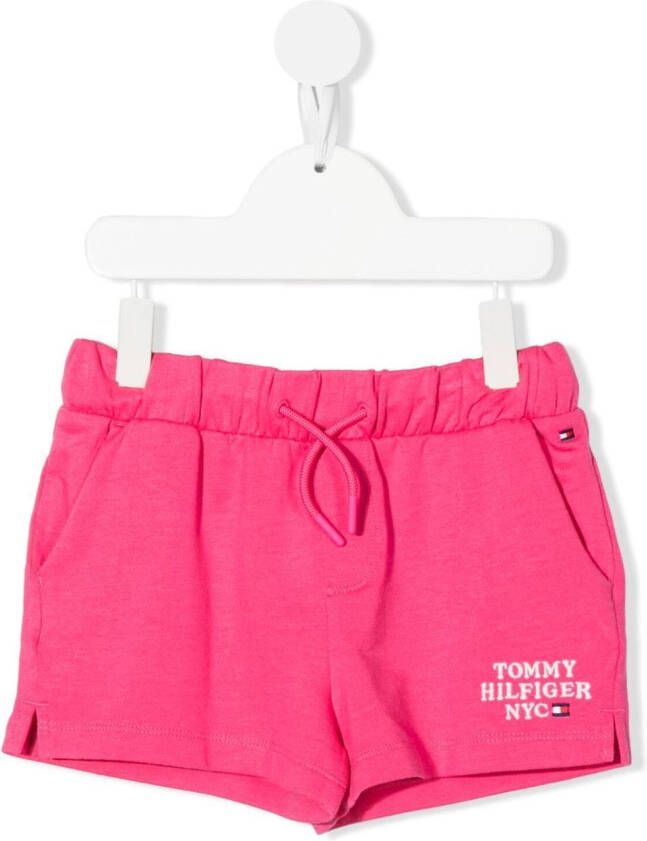 Tommy Hilfiger Junior Trainingsshorts met geborduurd logo Roze
