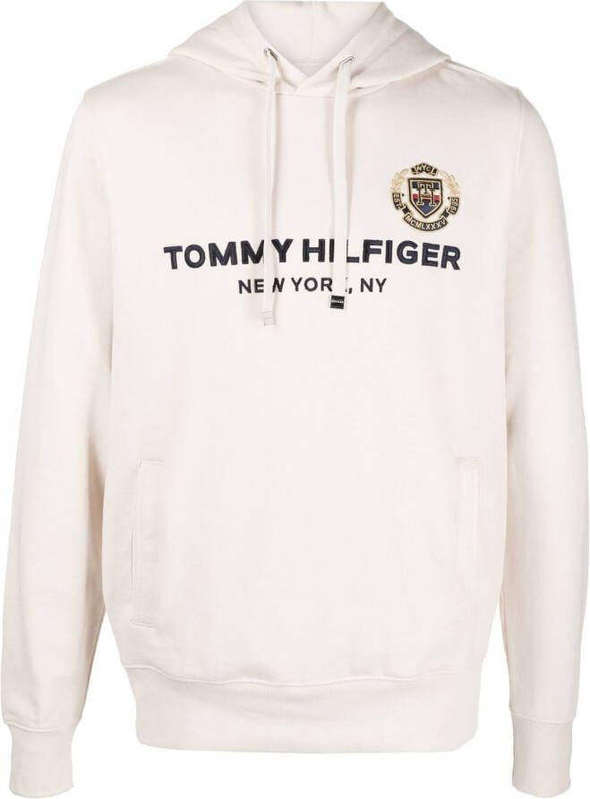 Tommy Hilfiger Hoodie met geborduurd logo Beige