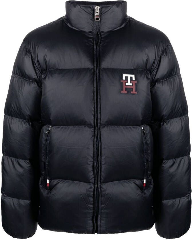 Tommy Hilfiger Gewatteerde bodywarmer met logopatch Blauw