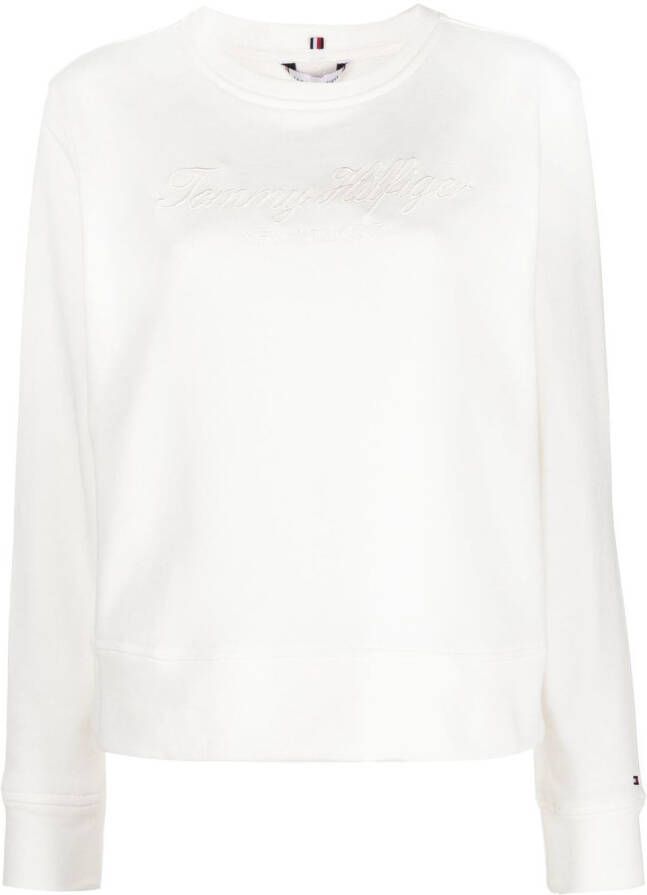 Tommy Hilfiger Sweater met logoprint Wit