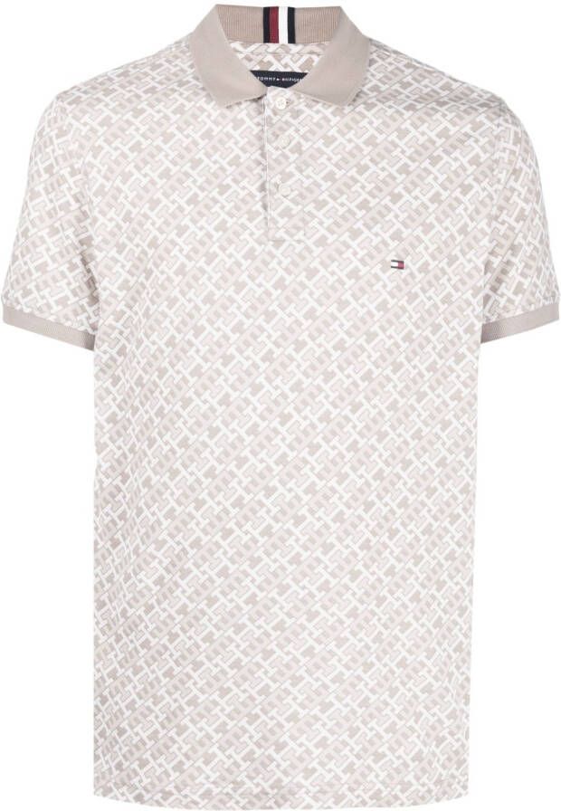 Tommy Hilfiger Poloshirt met logoprint Beige