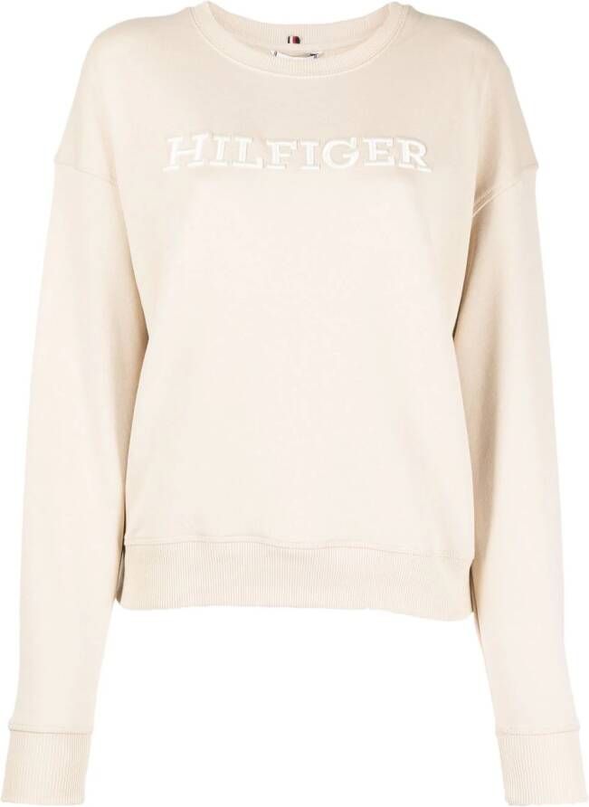 Tommy Hilfiger Sweater met logoprint Beige