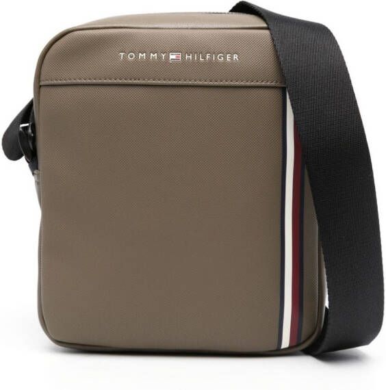 Tommy Hilfiger Pique kleine reporter tas Bruin