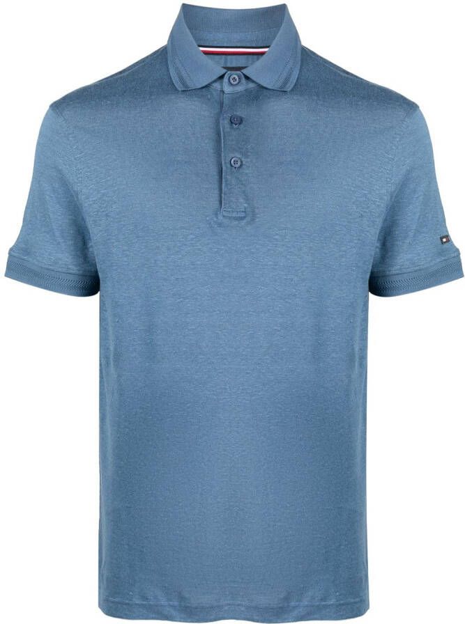 Tommy Hilfiger Poloshirt met logoplakkaat Blauw