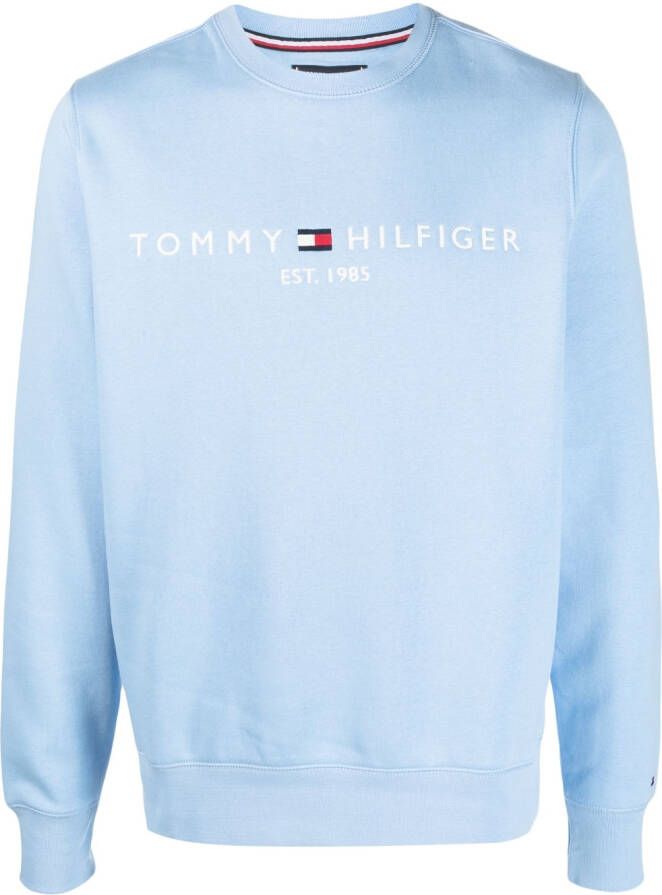 Tommy Hilfiger Sweater met geborduurd logo Blauw