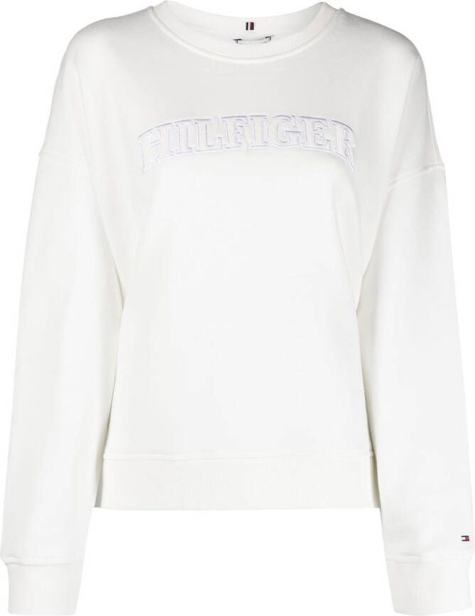 Tommy Hilfiger Sweater met geborduurd logo Wit