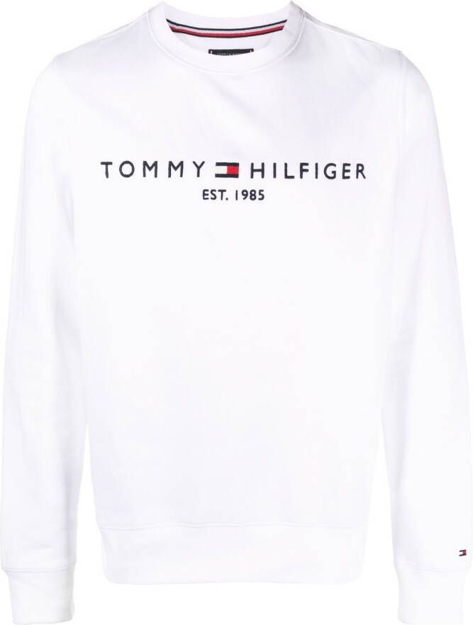 Tommy Hilfiger Sweater met geborduurd logo Wit