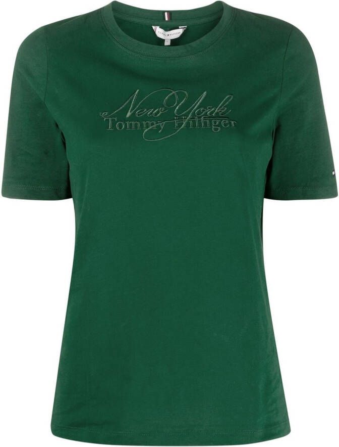 Tommy Hilfiger T-shirt met geborduurd logo Groen