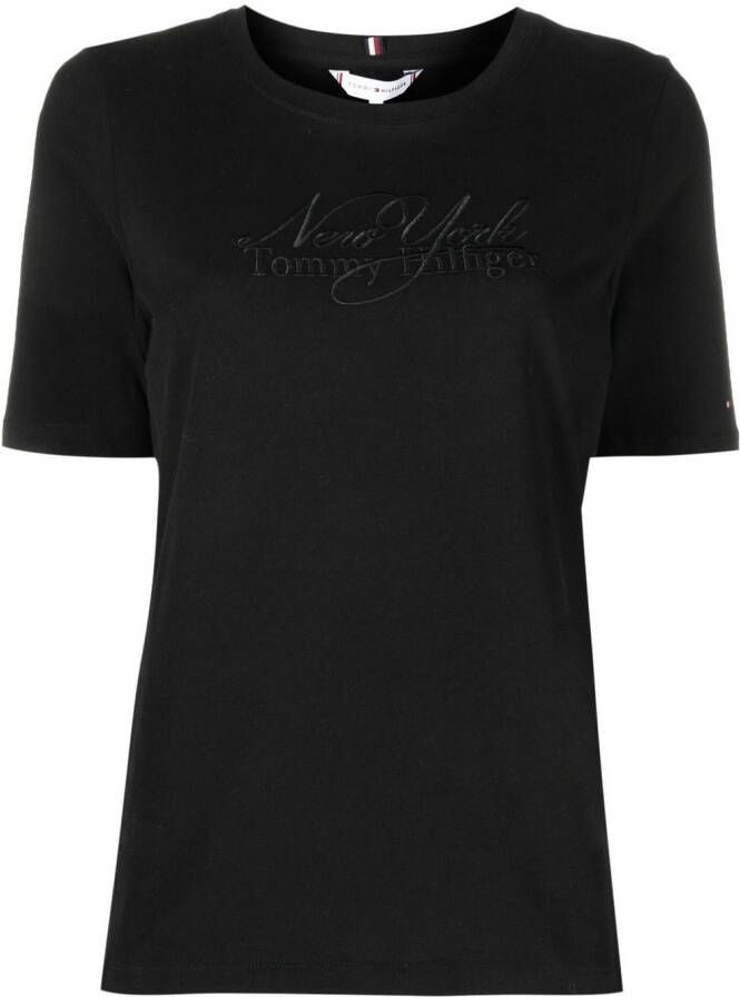Tommy Hilfiger T-shirt met geborduurd logo Zwart