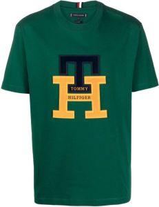 Tommy Hilfiger T-shirt met logo-applicatie Groen