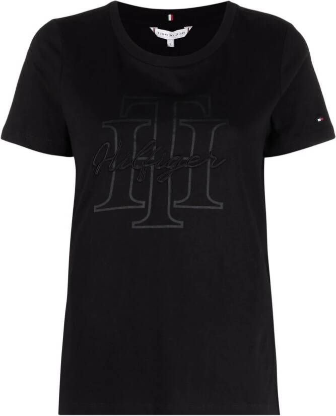 Tommy Hilfiger T-shirt met ronde hals Zwart