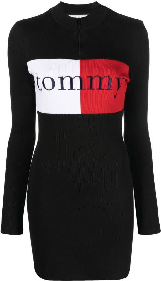 Tommy Jeans Jurk met geborduurd logo Zwart