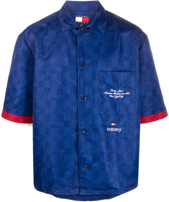 Tommy Jeans Overhemd met geborduurd logo Blauw