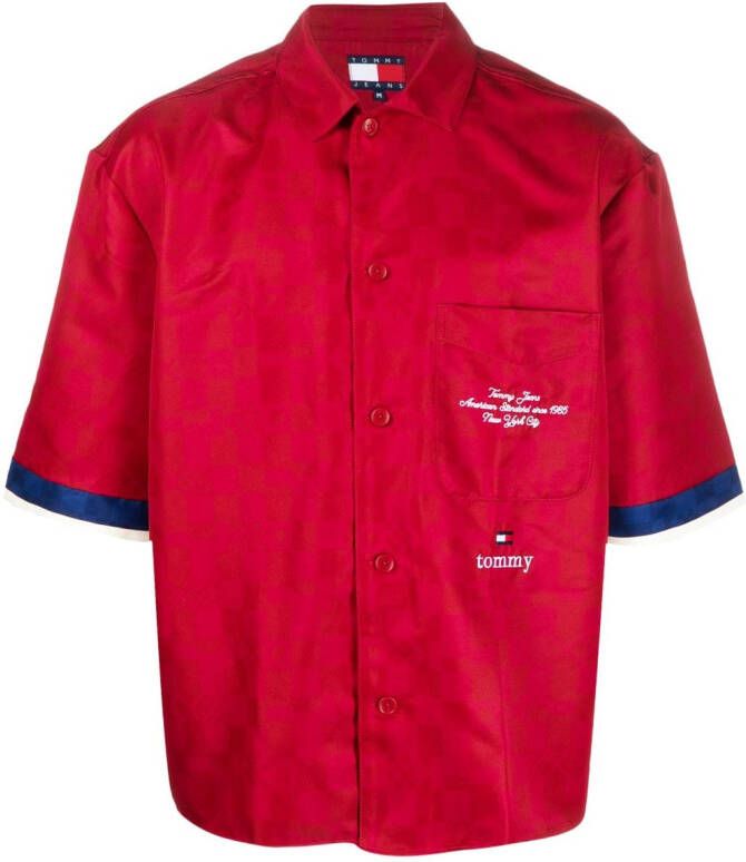 Tommy Jeans Overhemd met geborduurd logo Rood