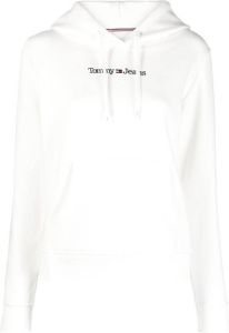 Tommy Jeans Hoodie met geborduurd logo Wit