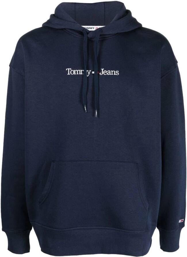 Tommy Jeans Hoodie met geborduurd logo Blauw