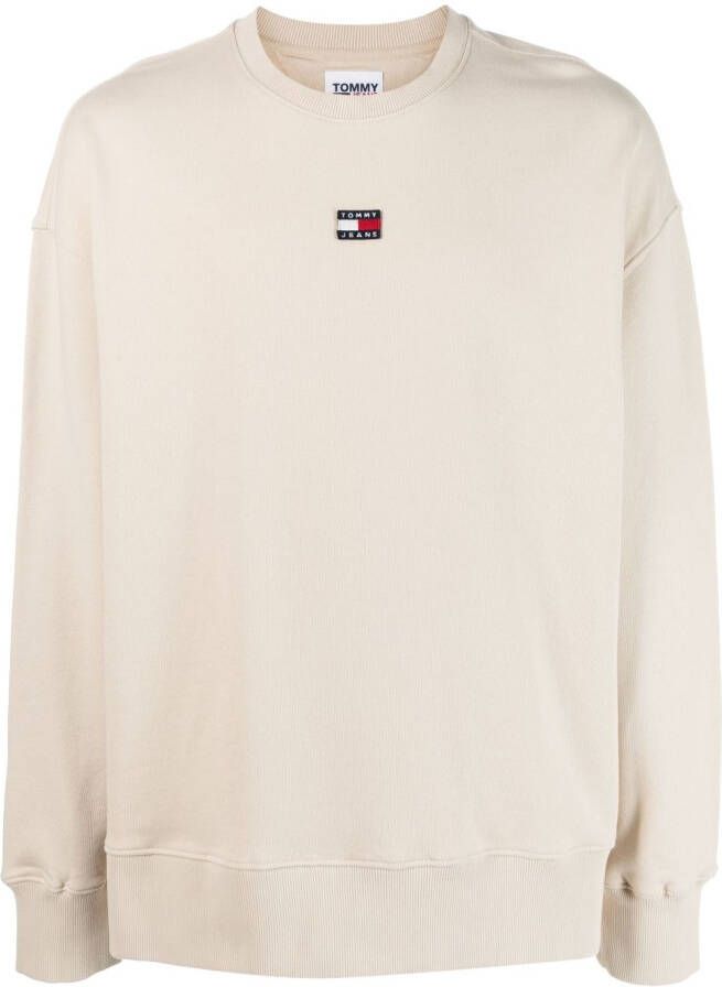 Tommy Jeans Sweater met logopatch Beige