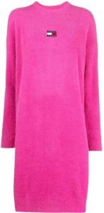 Tommy Jeans logo-patch knitted dress Roze