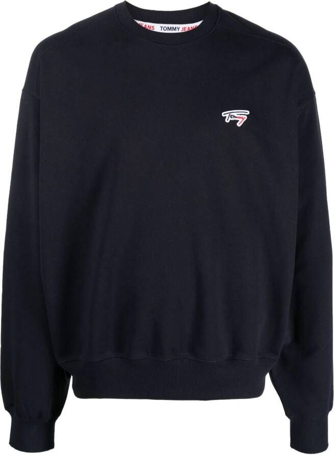 Tommy Jeans Sweater met logopatch Blauw