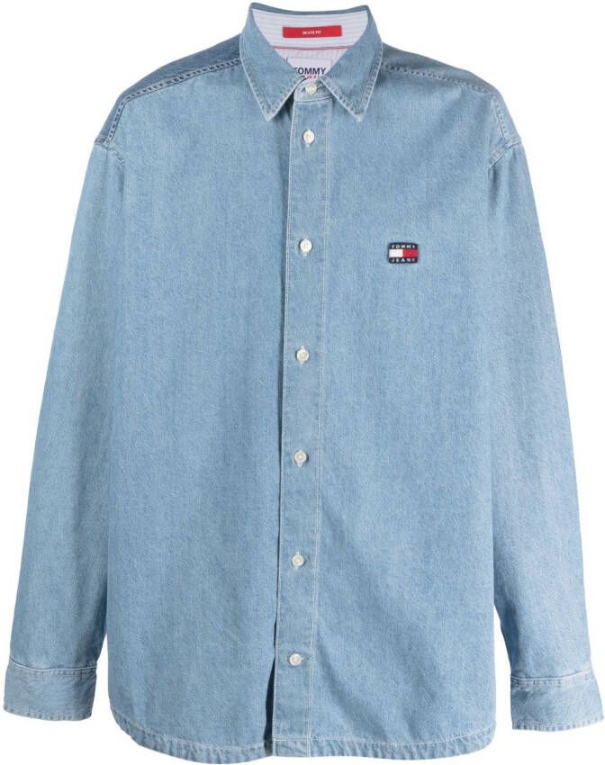 Tommy Jeans Oversized overhemd Blauw