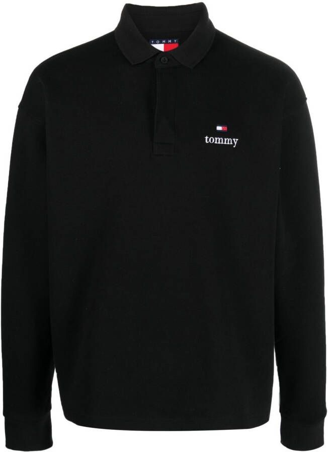 Tommy Jeans Poloshirt met logoprint Zwart