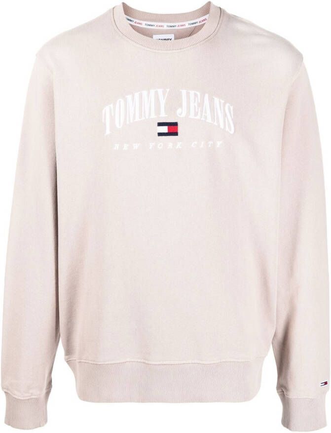 Tommy Jeans Sweater met geborduurd logo Beige