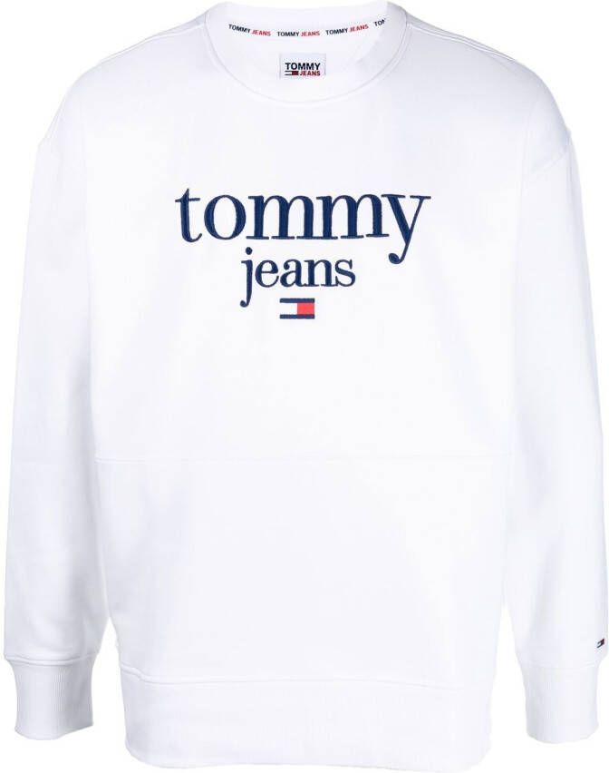 Tommy Jeans Sweater met geborduurd logo Wit