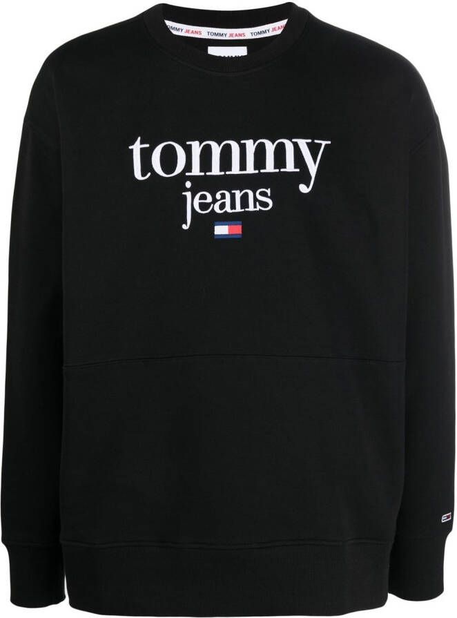 Tommy Jeans Trui met geborduurd logo Zwart