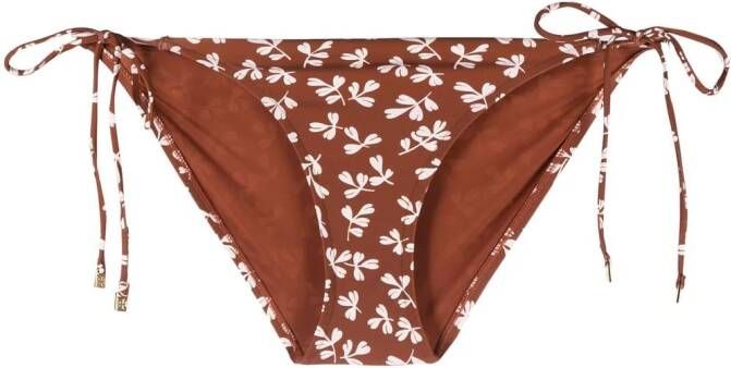 Tory Burch Bikinislip met bloemenprint Bruin