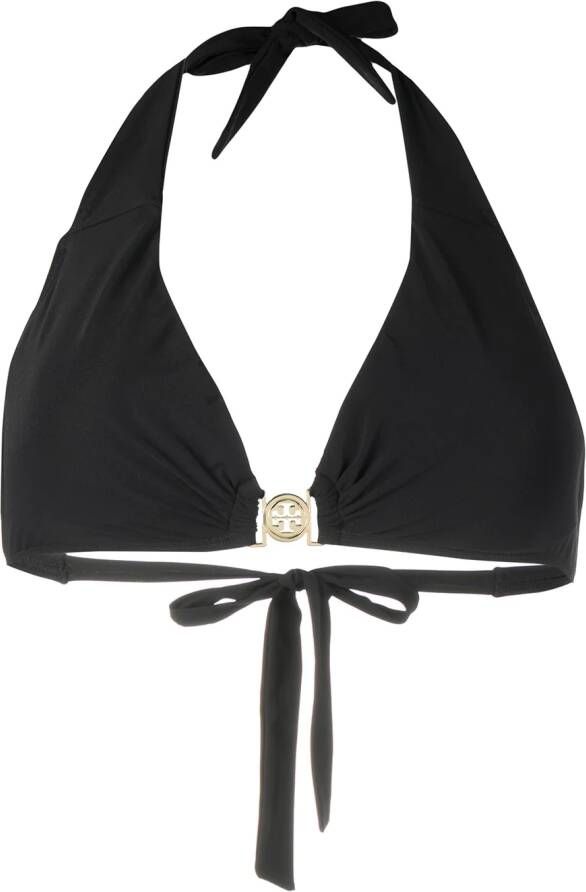 Tory Burch Bikinitop met logoplakkaat Zwart