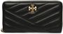 Tory Burch Kira portemonnee met rits en chevron streep Zwart - Thumbnail 1