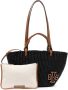 Tory Burch Ella raffia shopper Zwart - Thumbnail 1