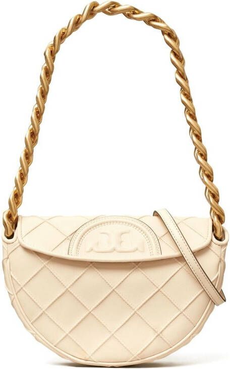 Tory Burch Fleming Soft leren schoudertas Beige