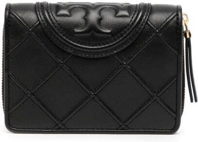 Tory Burch Fleming gevoerde portemonnee Zwart