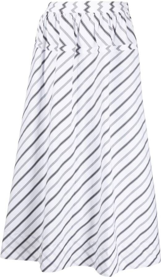 Tory Burch Gestreepte midi-rok Wit