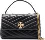 Tory Burch Kleine Kira verstelbare schoudertas met chevron streep Zwart - Thumbnail 1