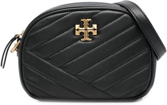 Tory Burch Kleine Kira cameratas met chevron streep Zwart