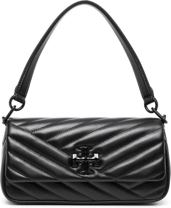 Tory Burch Kira schoudertas met chevron streep Zwart