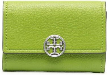 Tory Burch Leren portemonnee Groen