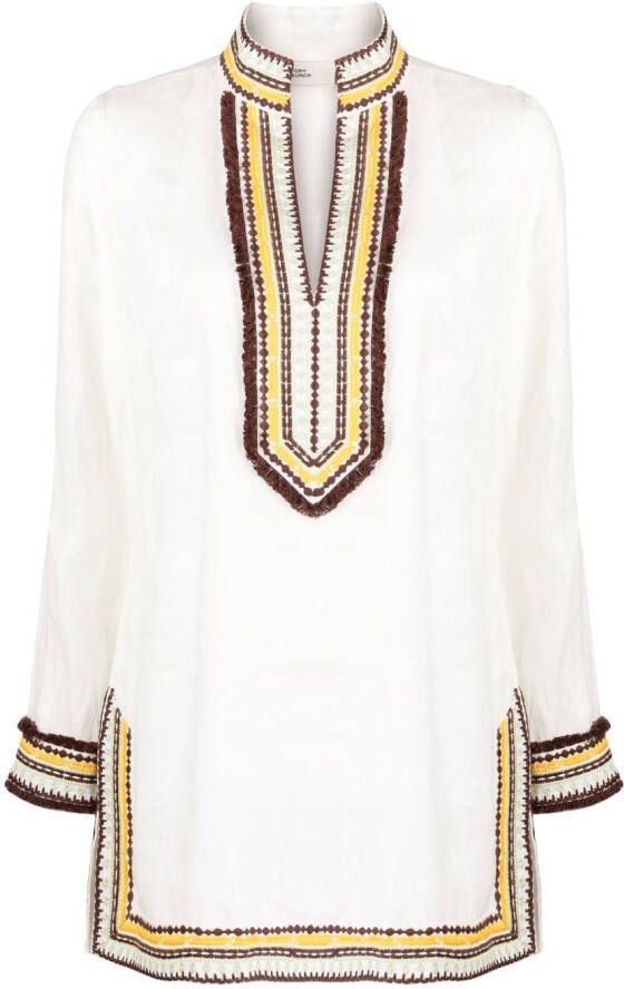 Tory Burch Maxi-jurk met borduurwerk Wit
