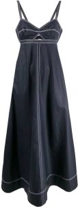 Tory Burch Midi-jurk met contrasterende stiksels Blauw
