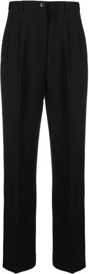 Tory Burch Pantalon met geplooid detail Zwart