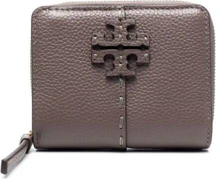 Tory Burch Portemonnee met logo Grijs