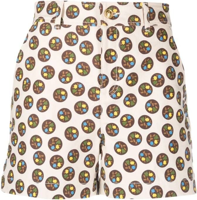 Tory Burch Shorts met stippen Beige