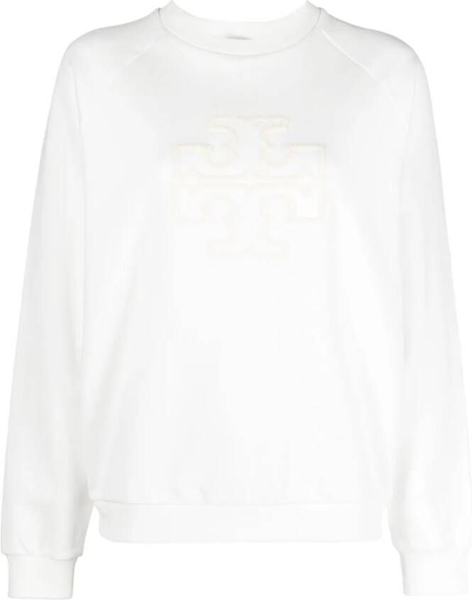 Tory Burch Sweater met logopatch Wit